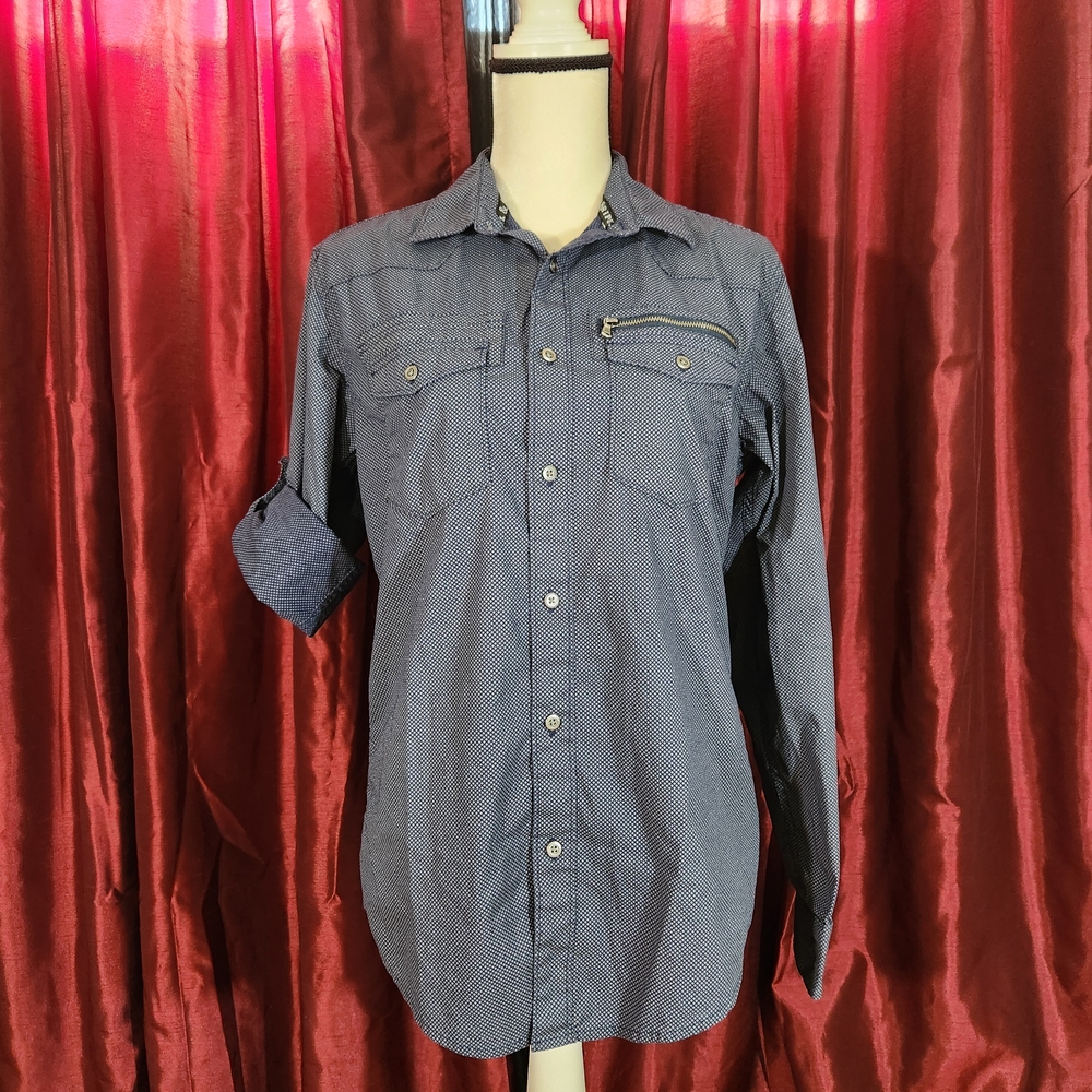 Rock & Republic Navy Casual Button-Down Shirt